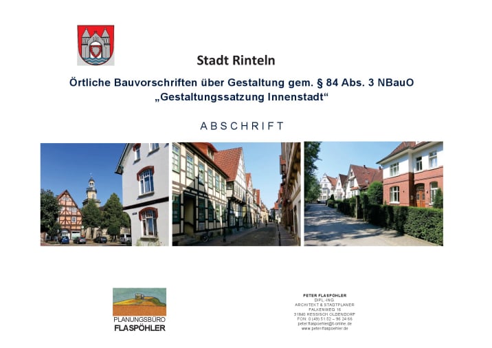 zur Gestaltungssatzung Rinteln